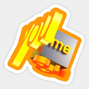 Text you and me gradient Sticker